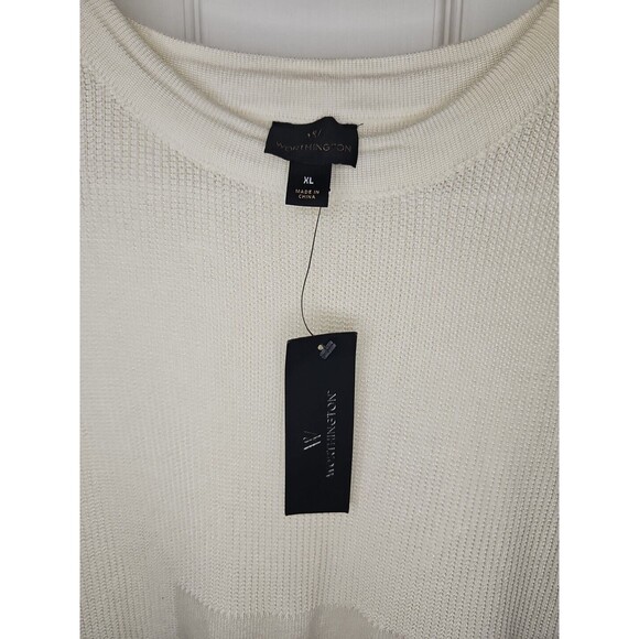 NWT Worthington JcPenney Women’s XL Tunic Sweater Ivory Sleeveless Crew Neck NEW - Picture 2 of 3
